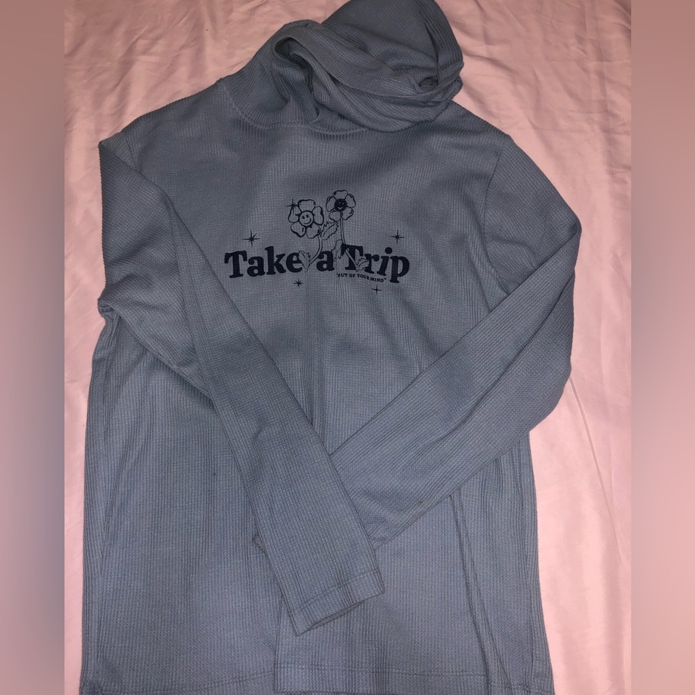 Light blue light weight hoodie long
